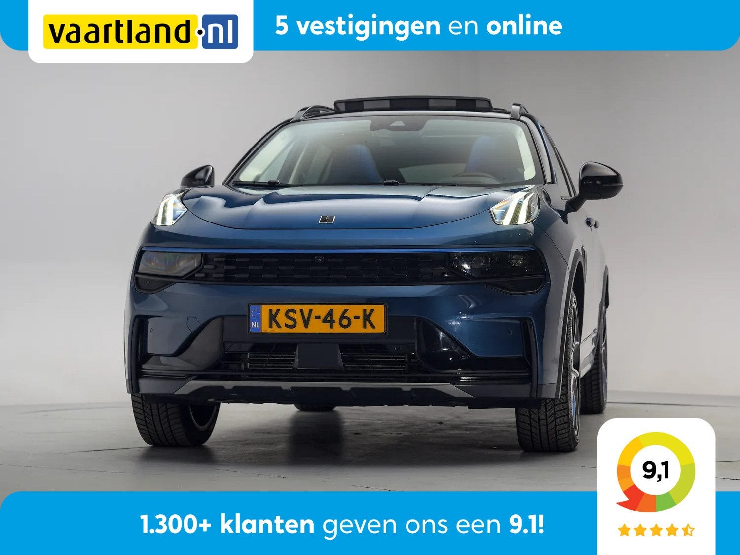 Lynk & Co 01 1.5 PHEV [ Panoramadak 360 Camera Memory ], Auto's, Blauw, Plug-in hybride, 1854 kg, Hybride Elektrisch/Benzine
