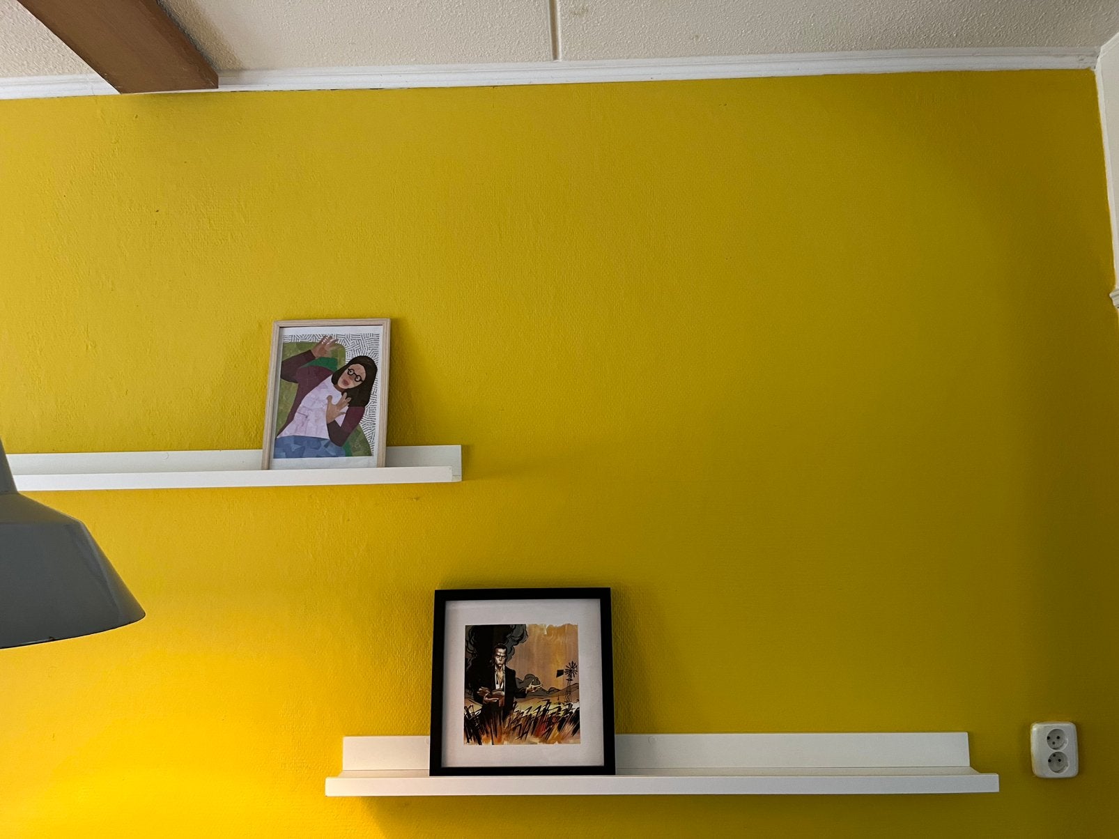 3x Mosslanda 1,15m schilderijenplank wandplank Ikea, Ophalen, Zo goed als nieuw
