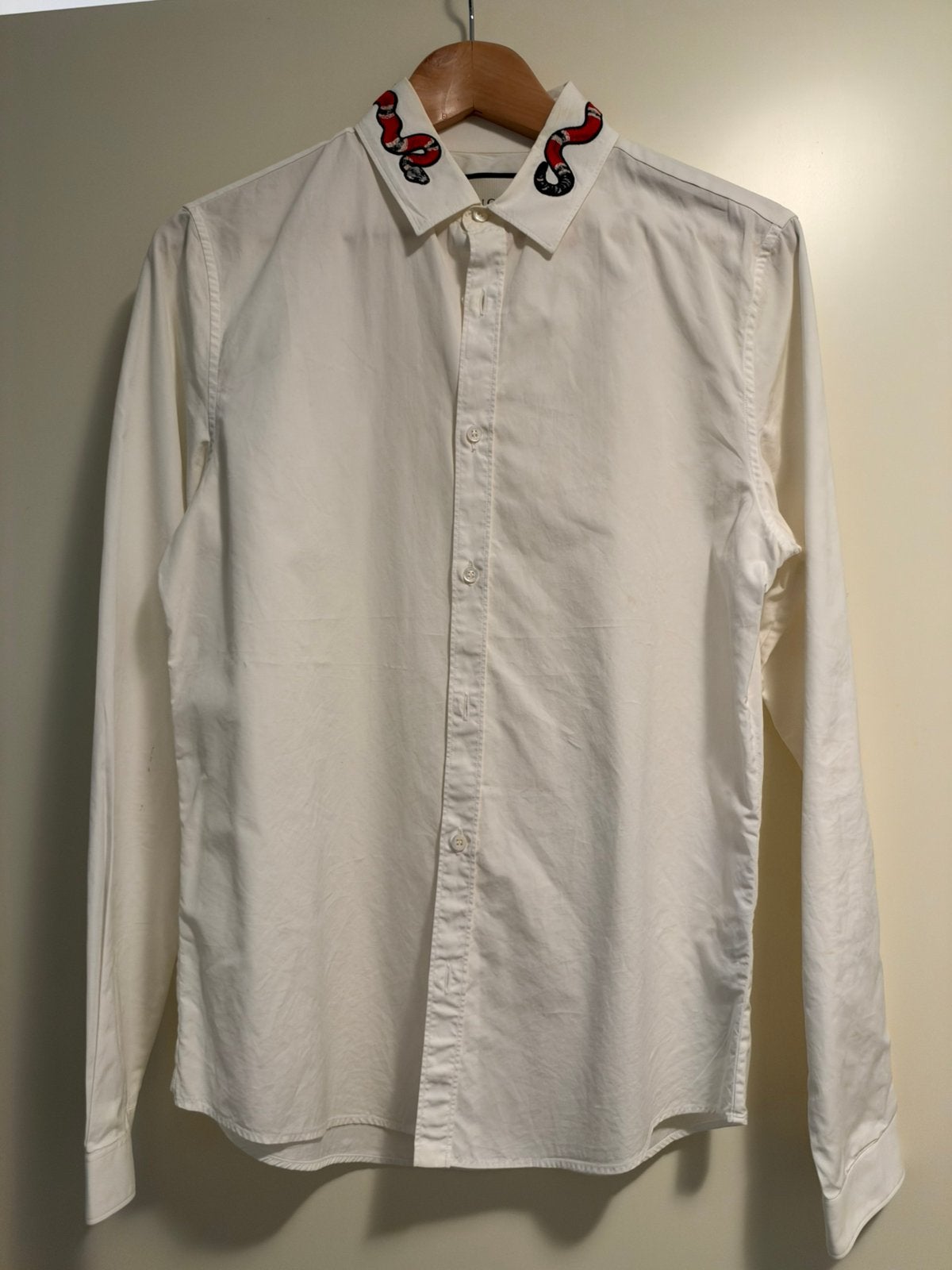 Gucci overhemd met slangen, Ophalen of Verzenden, Gedragen, Wit