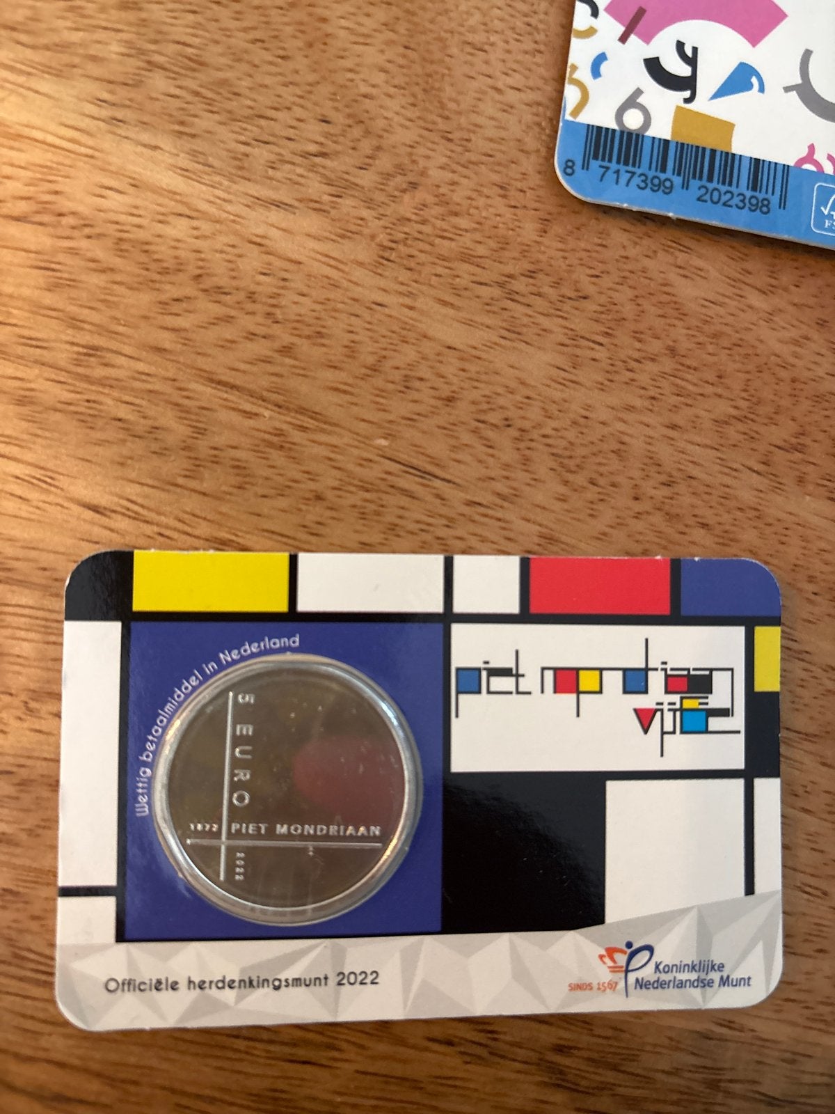 Officiële herdenkingsmunt 2022 Piet Mondriaan 5 euro, Koningin Beatrix, Zilver, Euro's, Ophalen of Verzenden