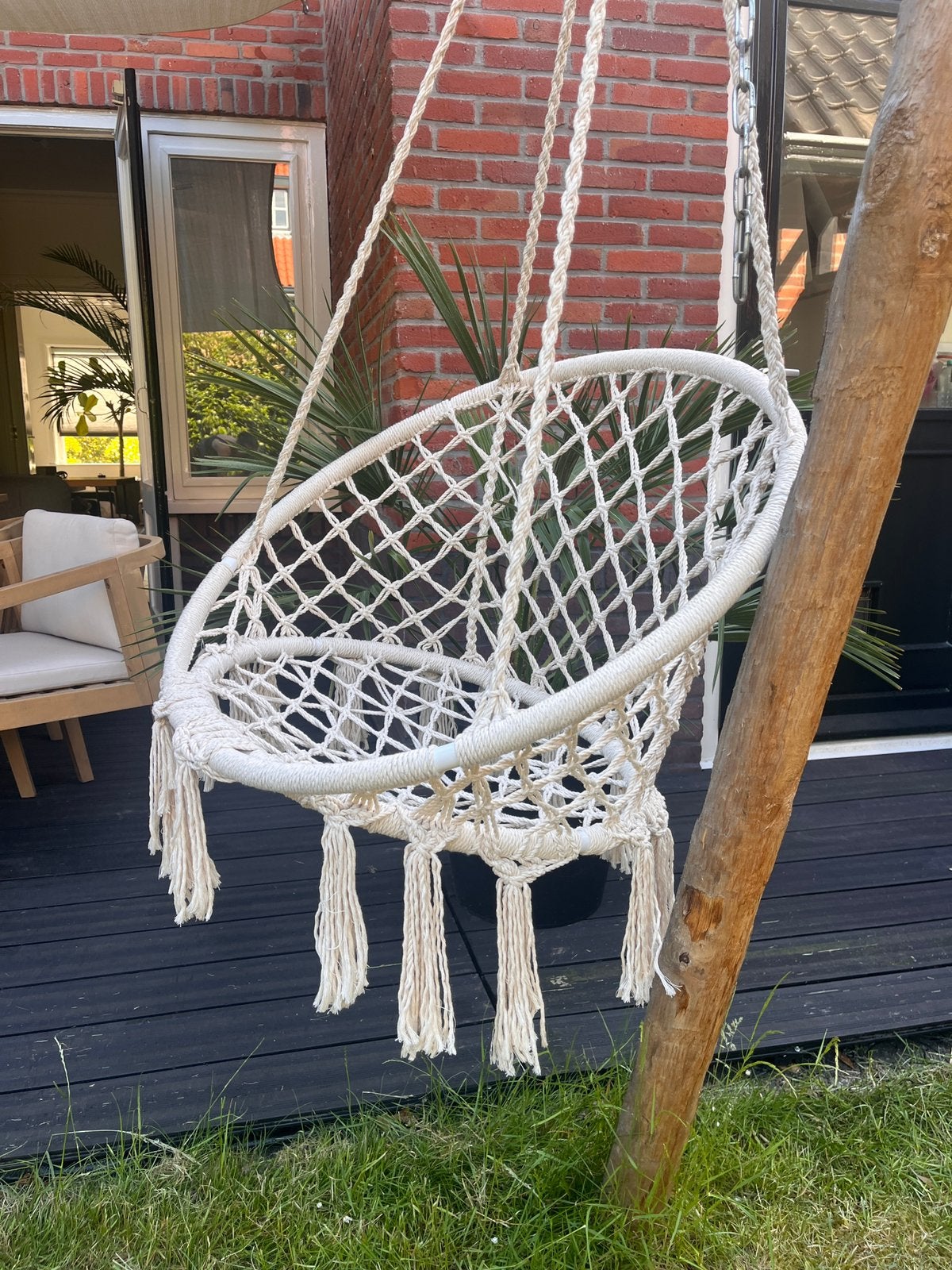 Hangstoel, Huis en Inrichting, Stoelen, Ophalen of Verzenden, Zo goed als nieuw, Wit, Eén