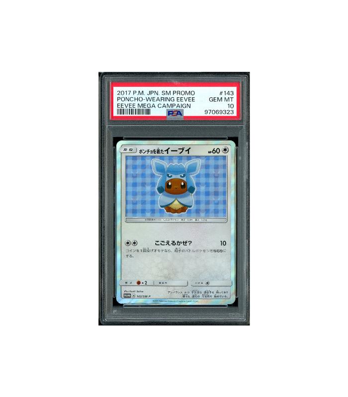 Pokemon Poncho-wearing Eevee Sun & Moon Promo #143 PSA 10, Ophalen of Verzenden, Zo goed als nieuw, Losse kaart, Foil