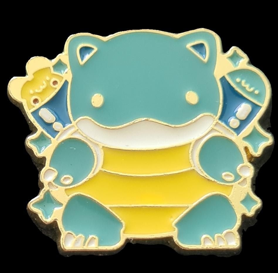 Pokemon Blastoise pin- groen geel gelakt, Verzenden, Nieuw, Figuurtje, Speldje of Pin