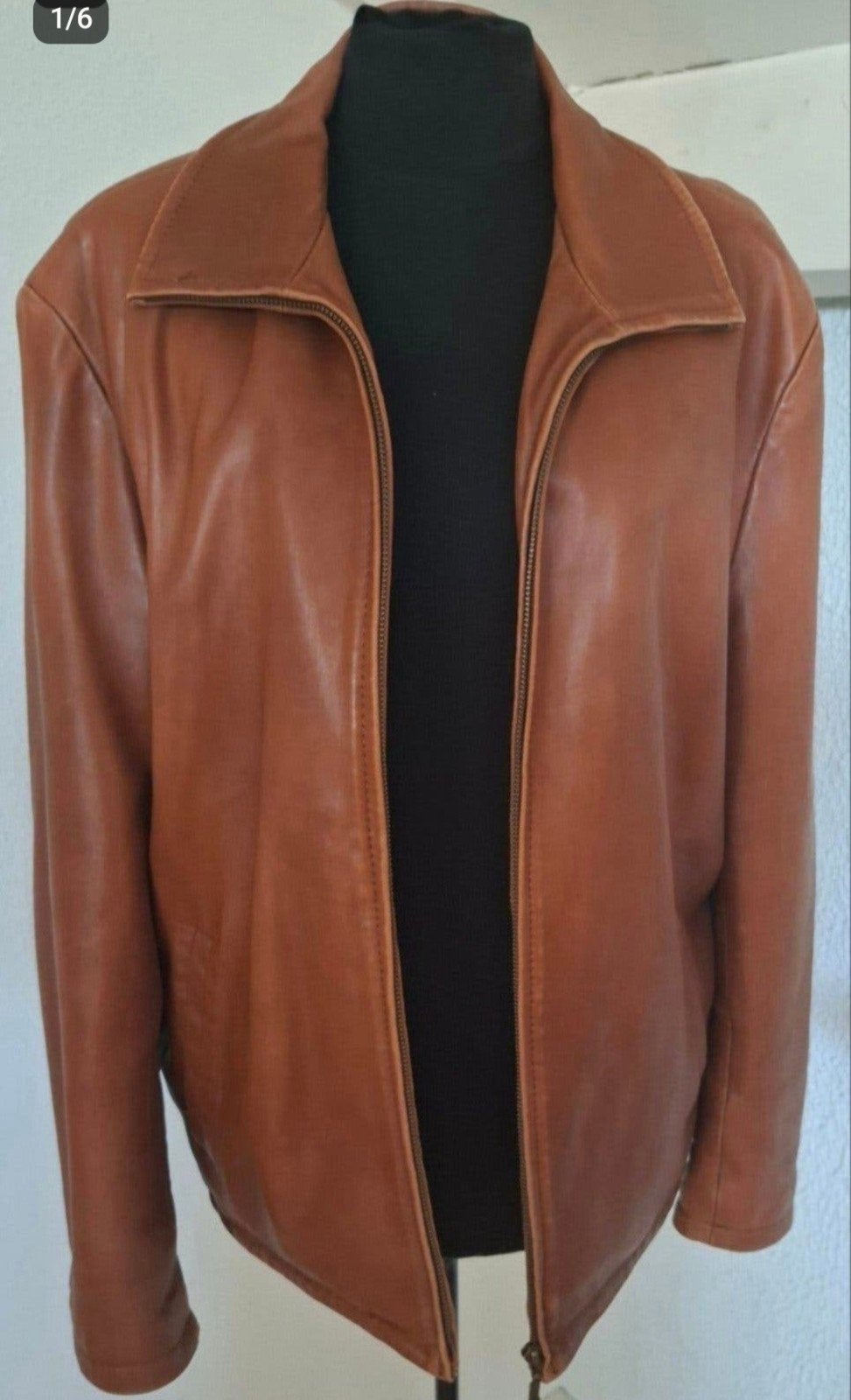 leren jas,van het soepelste leer,, Kleding | Heren, Ophalen of Verzenden, Zo goed als nieuw, Maat 48/50 (M), Bruin