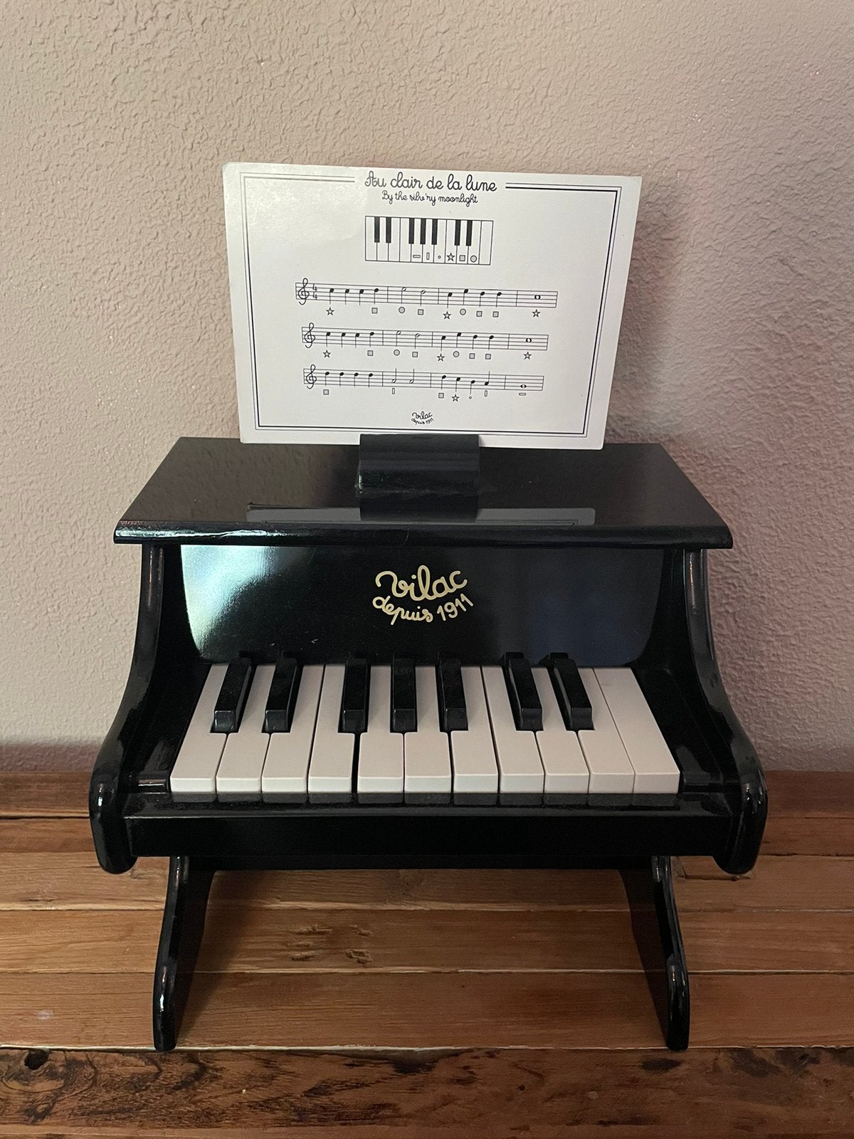 Vilac zwarte houten kinder piano, Ophalen, Zo goed als nieuw, Zwart