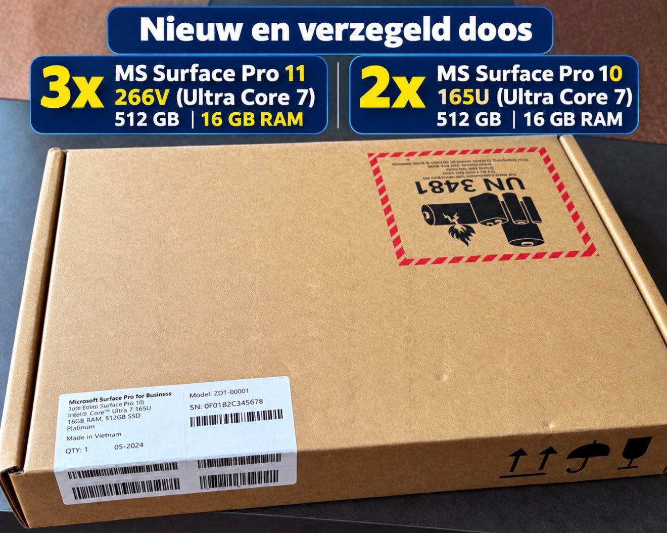 MSsurface Pro Business 10th en 11th Intel Core Ultra 7, Ophalen, Nieuw, 12 inch, 512 GB