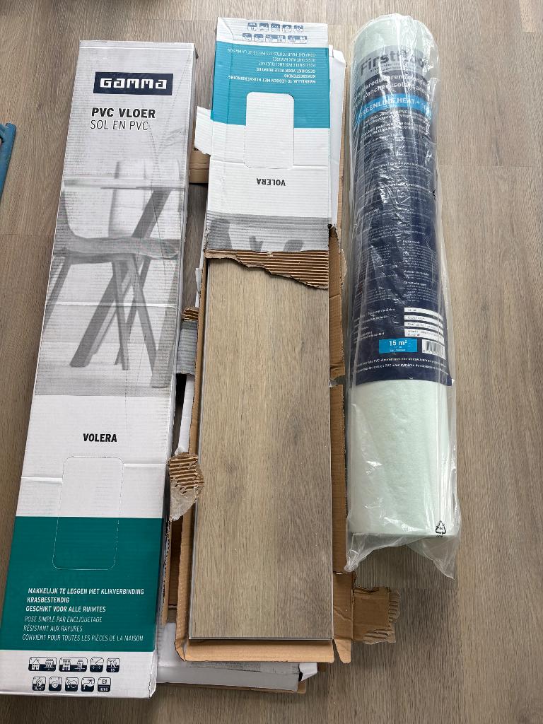GAMMA click PVC Volera + ondervloer 7,28 m² nieuw, Ophalen, Nieuw
