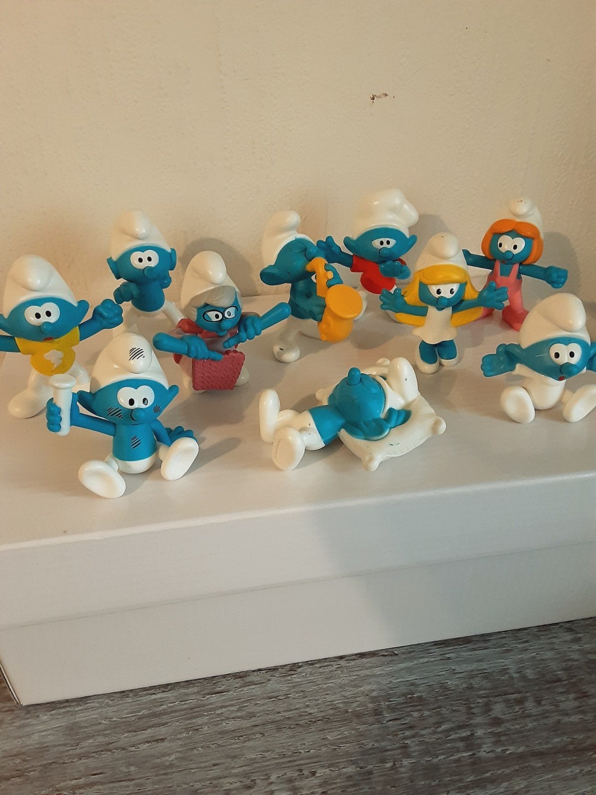 Smurfen beeldjes collectie - 10 verschillende Smurfen, Ophalen of Verzenden, Gebruikt, Verschillende Smurfen, Poppetje, Figuurtje of Knuffel