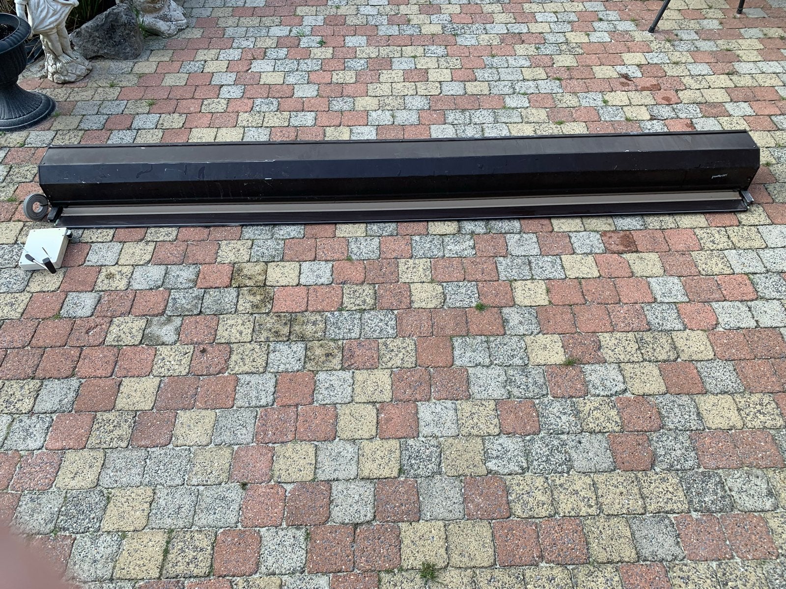 Elektrisch rolluik - 250cm breed, crème/beige, Ophalen, Gebruikt, Crème of Beige, 200 cm of meer
