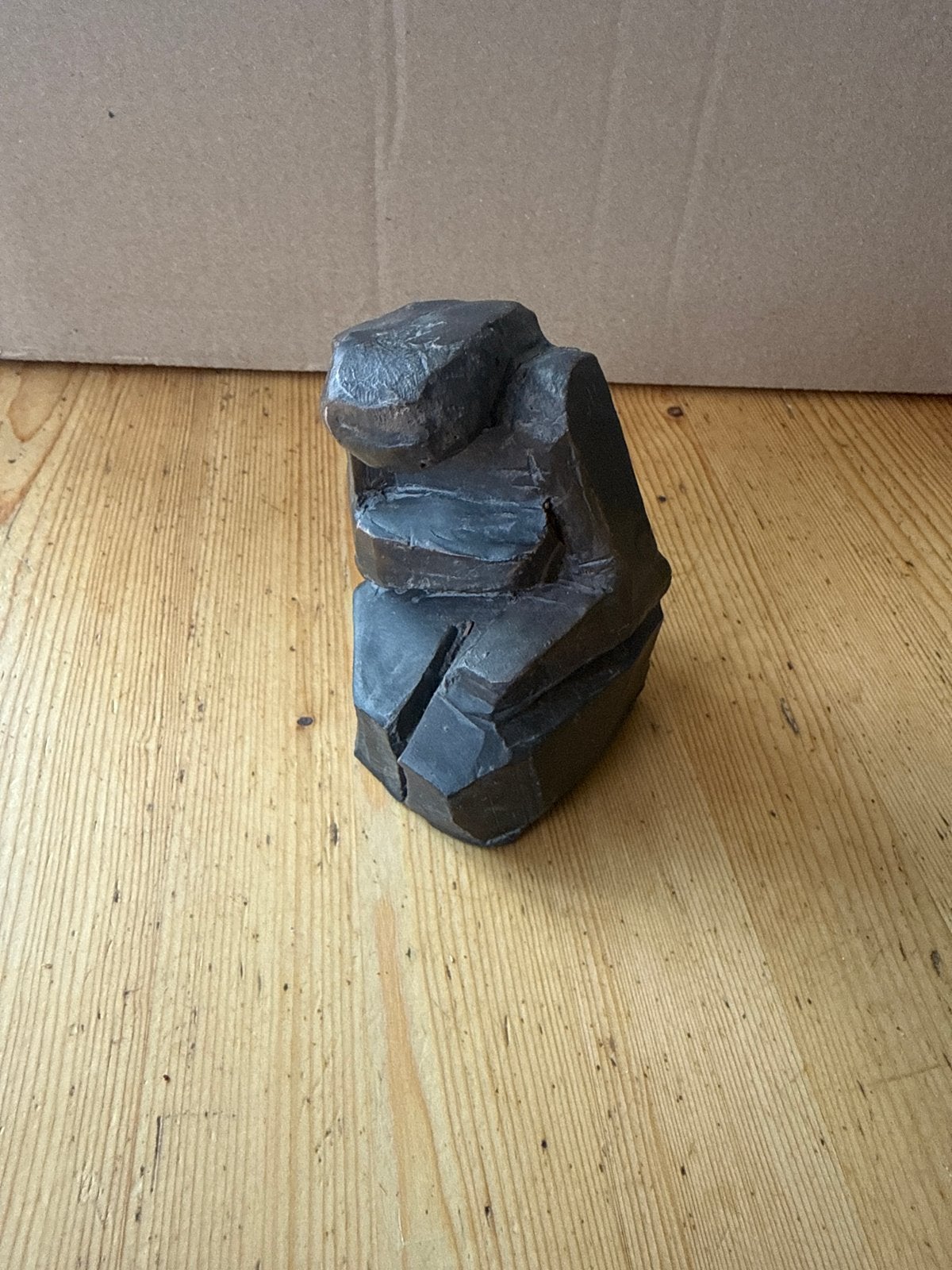 Abstracte donkere sculptuur, keramiek, Minder dan 20 cm, Brutalistisch, Ophalen of Verzenden, Brons