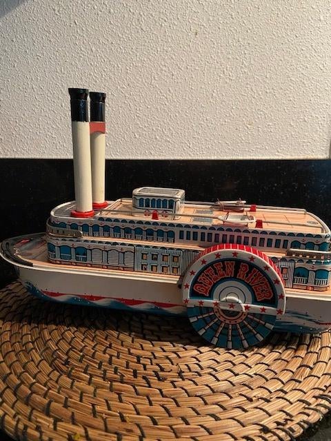 blikken battery Queen river whisling showboat boot, Antiek en Kunst, Ophalen of Verzenden