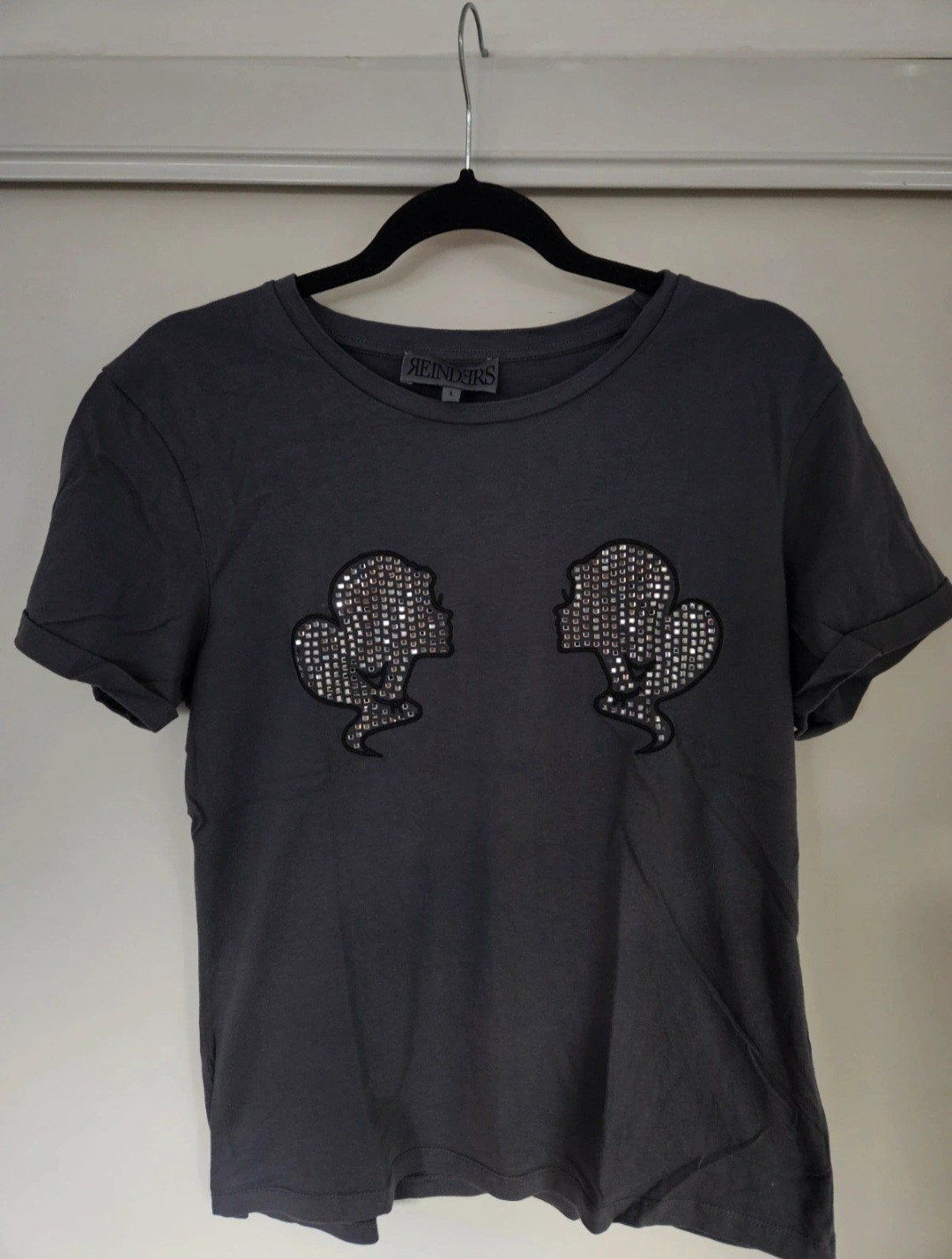 Reinders t-shirt grijs diamantjes L, Reinders, Maat 42/44 (L), Ophalen of Verzenden, Zo goed als nieuw