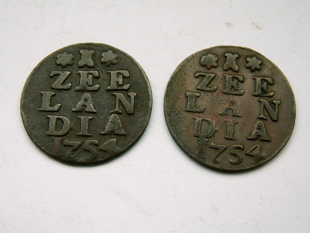 ZEELAND.  Duit - 1754 in de 2 Varianten., Postzegels en Munten, Verzenden, Vóór koninkrijk, Overige waardes, Setje