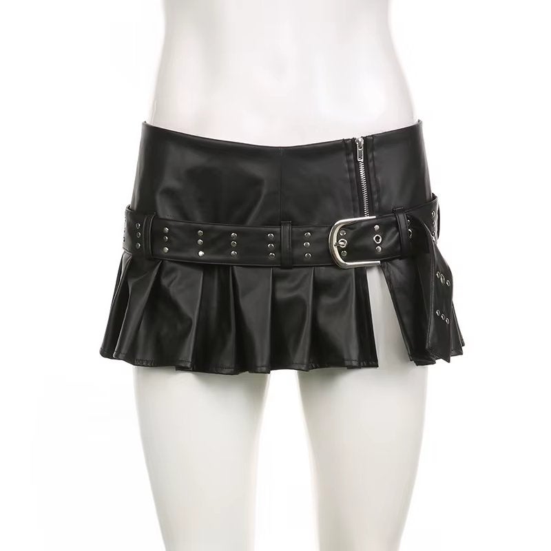Zwarte kunstleren korte dames rok, Maat 38/40 (M), Verzenden, Zwart, Nieuw
