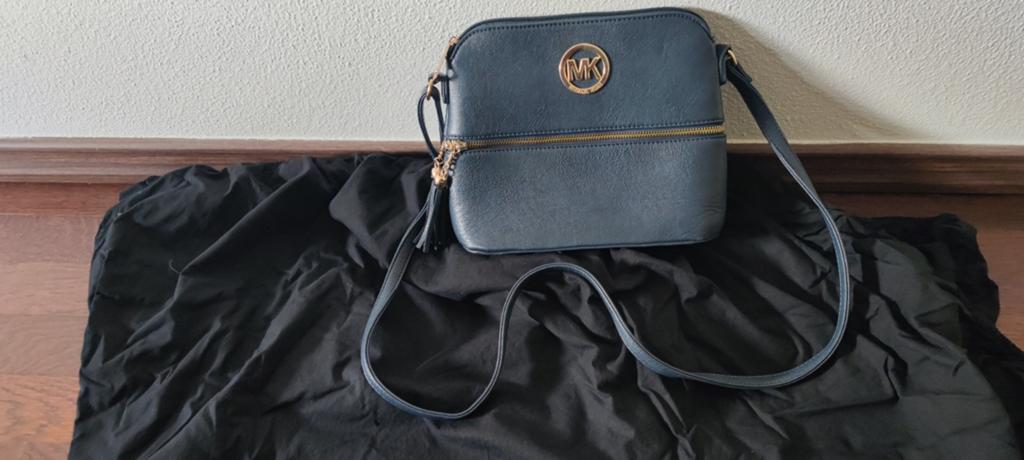 Blauwe MK leren tas, Ophalen, Blauw, Handtas