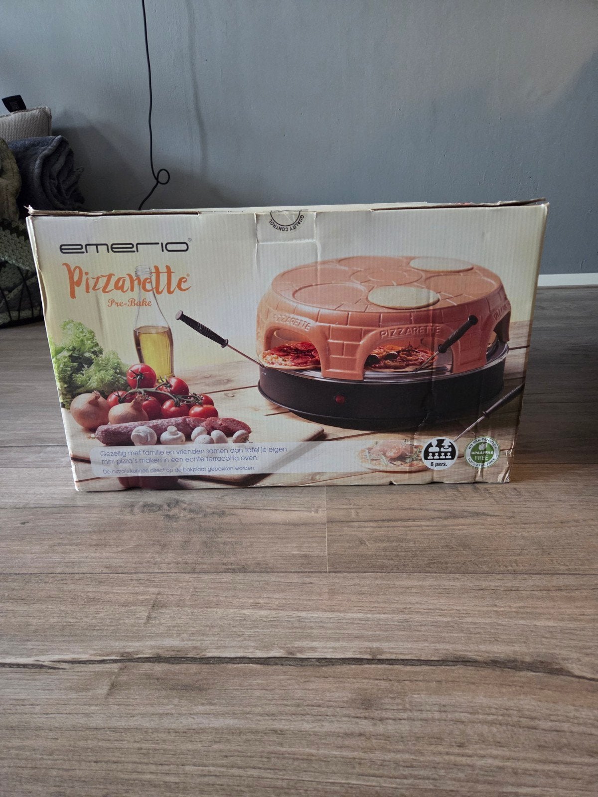 zgan emerio pizzarette 6 pers, Tuin en Terras, Pizzaovens, Ophalen, Zo goed als nieuw, Emerio