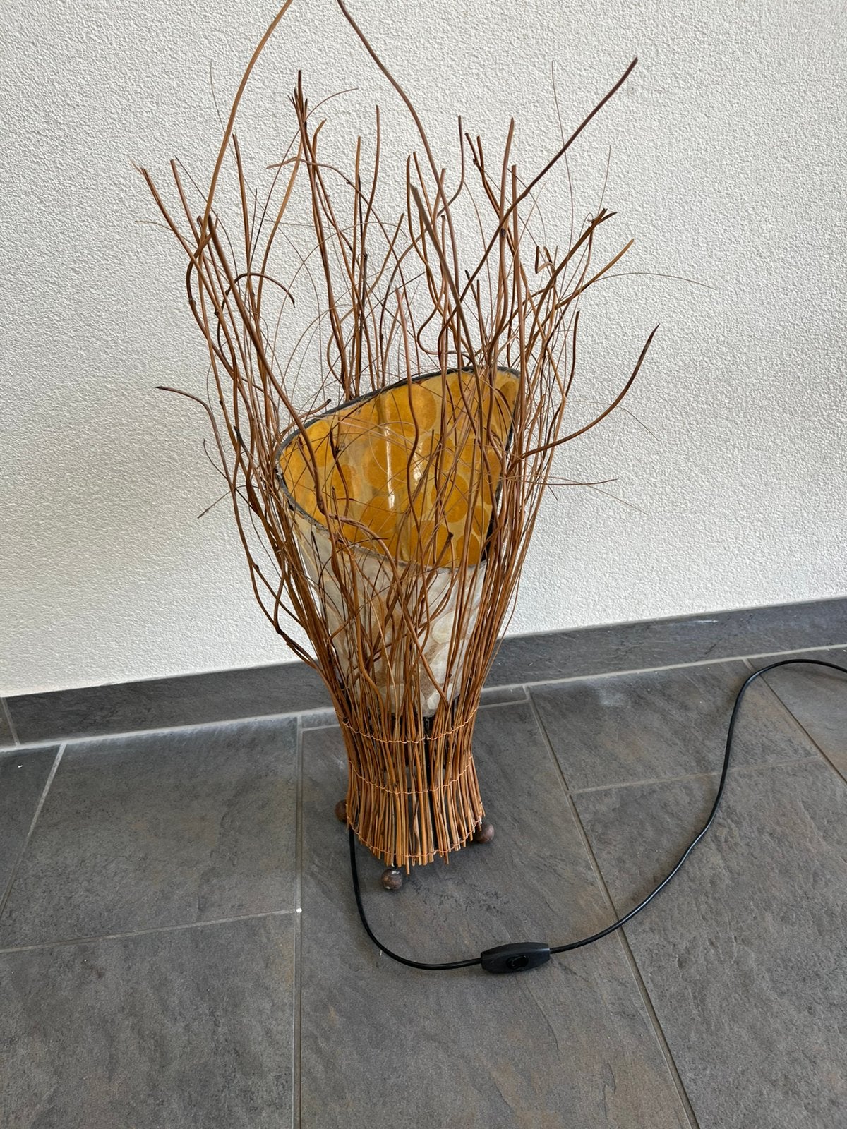 Rietenlamo, Huis en Inrichting, Lampen | Tafellampen, Ophalen, Gebruikt, Overige materialen, Minder dan 50 cm