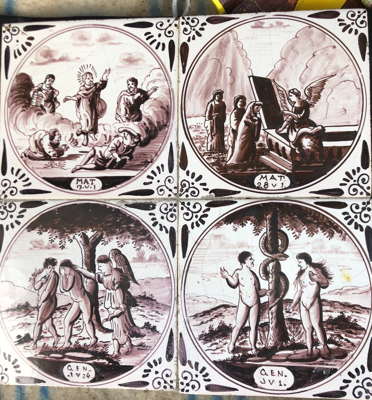 Antieke bijbel tegels, Antiek en Kunst, Antiek | Wandborden en Tegels, Ophalen of Verzenden