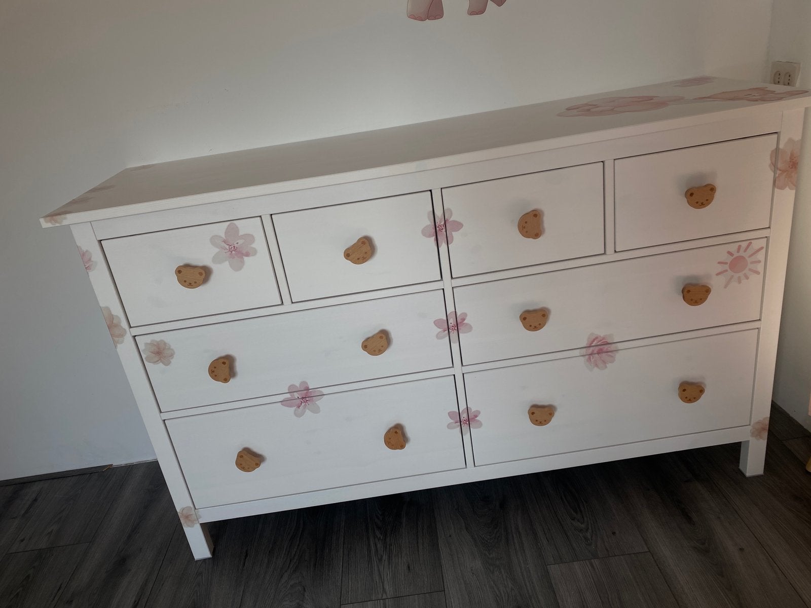 Leuke lade kast met bloemetjes beertjes, Zo goed als nieuw, Minder dan 100 cm, 25 tot 50 cm, 50 tot 100 cm