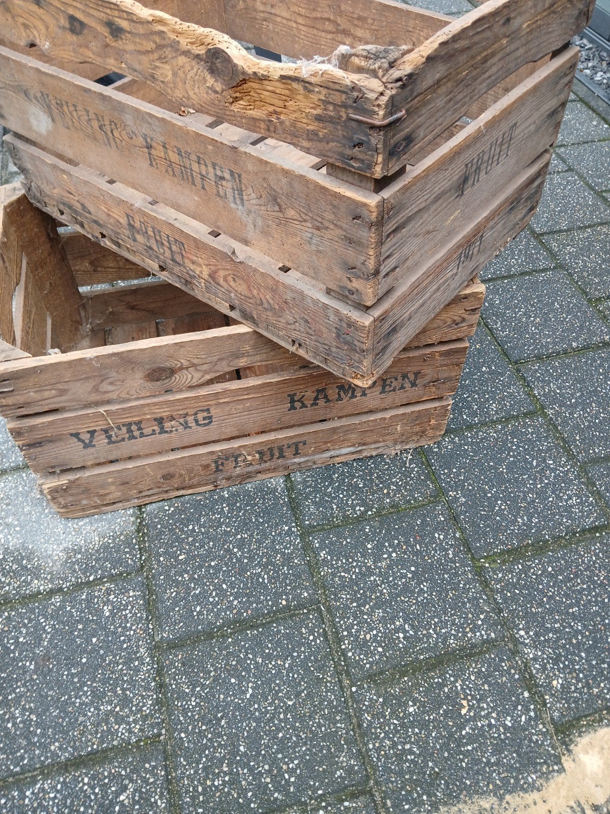 te koop 2 houten veiling kisten, Huis en Inrichting, Ophalen, 50 tot 100 cm, Minder dan 50 cm
