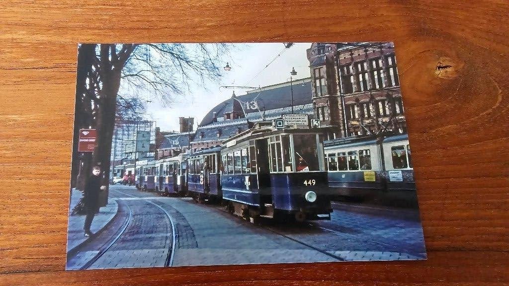 Foto TRAM GVB Amsterdam 449 Centraal Station, Verzamelen, Verzenden, Gebruikt, Tram, Overige typen