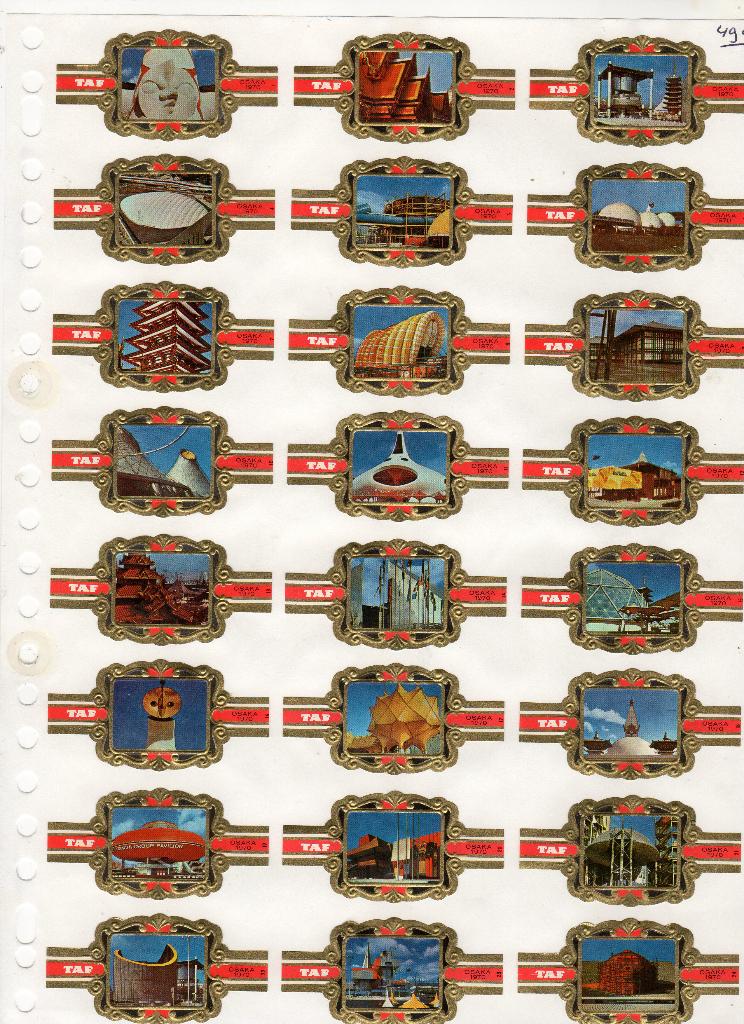 TAF  NF  Osaka  1970  met merk, Verzamelen, Verzenden, Zo goed als nieuw, Sigarenbandjes