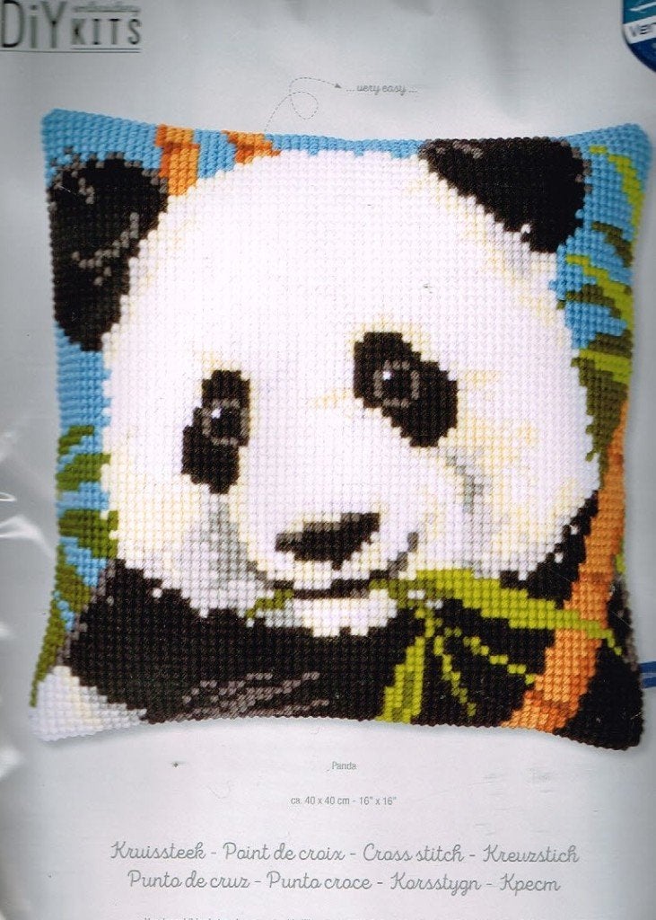 Cado vervaco borduurpakket kussen  PANDABEER, Hobby en Vrije tijd, Borduren en Borduurmachines, Ophalen of Verzenden, Nieuw, Handborduren