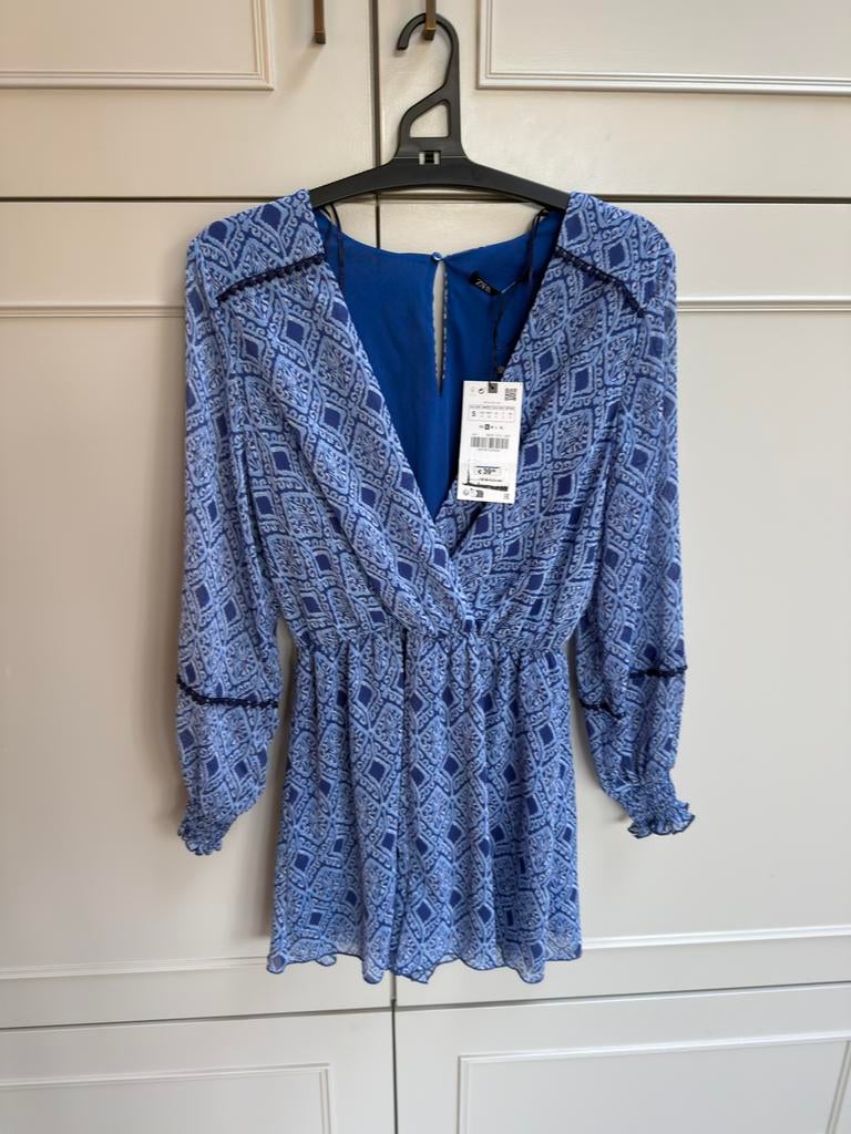 Zara jumpsuit playsuit maat s, Ophalen of Verzenden, Zo goed als nieuw, Maat 36 (S), Blauw