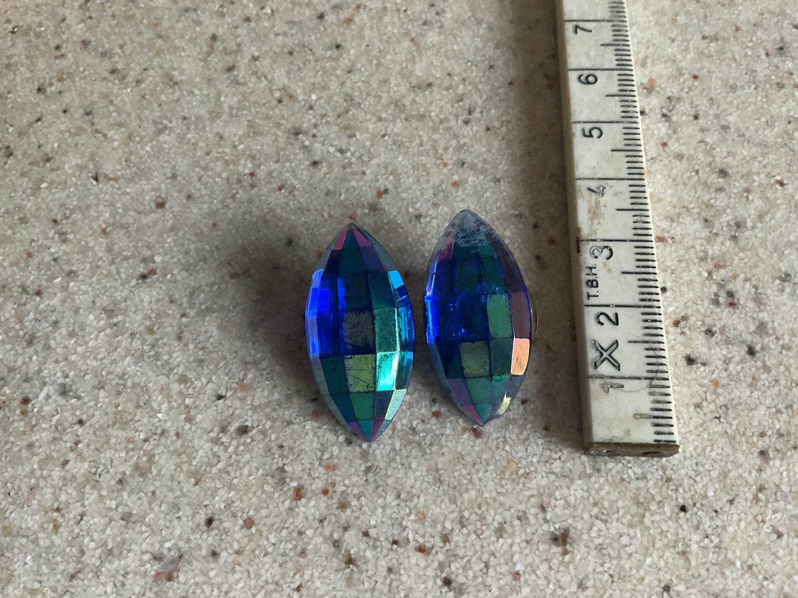 Blauwe oorbellen, Ophalen of Verzenden, Gebruikt, Blauw, Overige materialen
