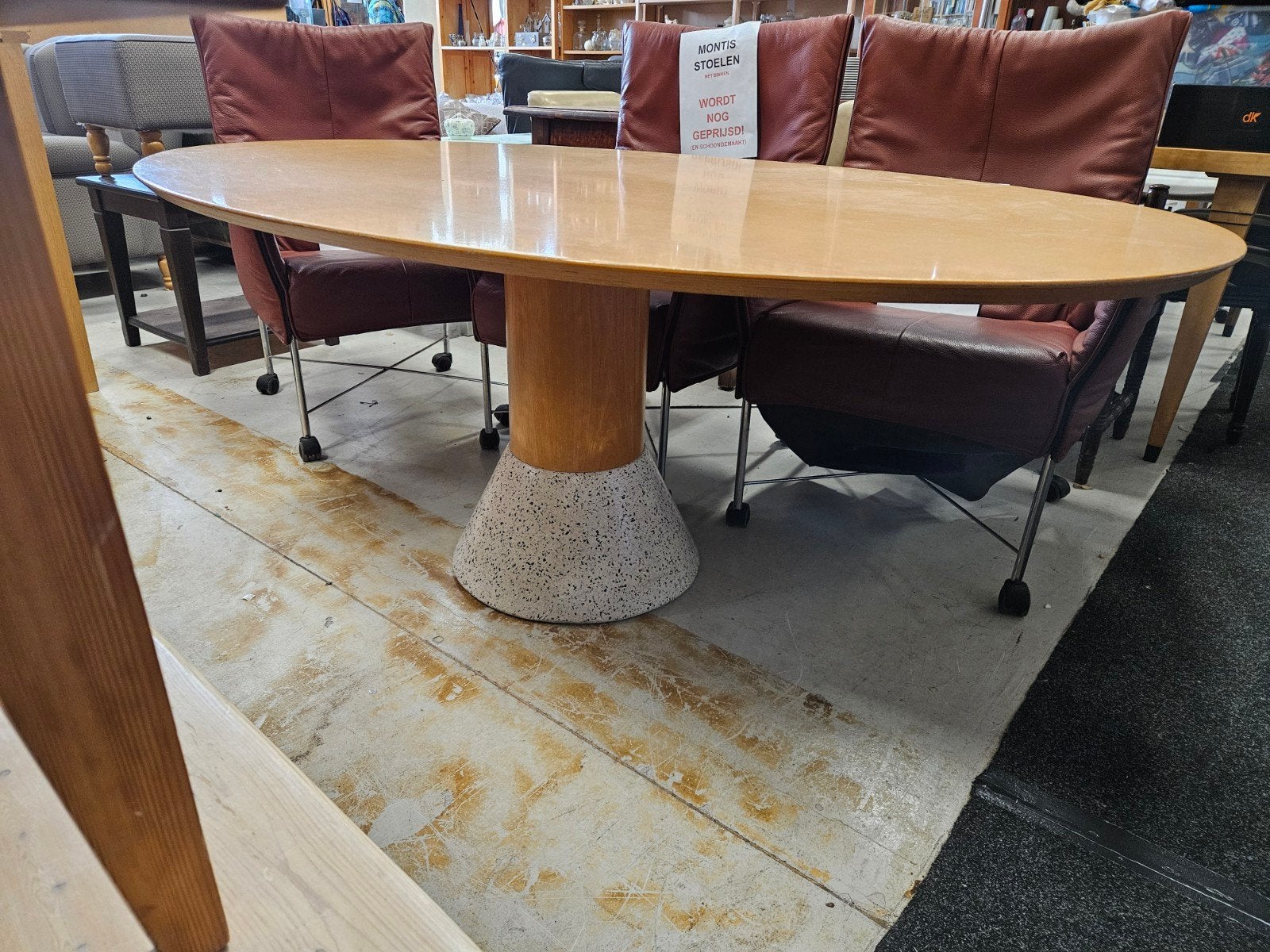Arco Balance vintage ovalen eettafel, Huis en Inrichting, Gebruikt, Onbekend, Onbekend, Ovaal