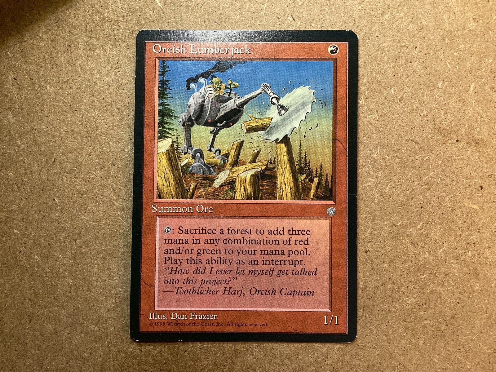 1x Orcish Lumberjack (Excellent), Ophalen of Verzenden, Zo goed als nieuw, Losse kaart