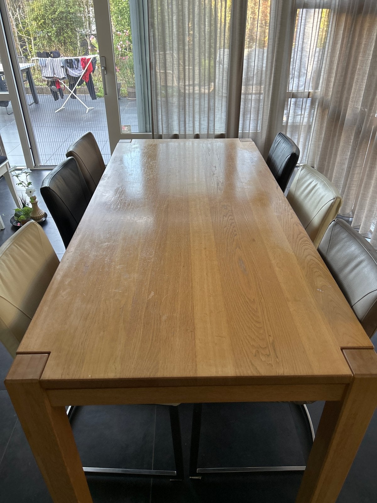Eetkamertafel 200x90 cm - Stoelen optioneel, Huis en Inrichting, Tafels | Eettafels, Ophalen, Gebruikt, 200 cm of meer, 50 tot 100 cm