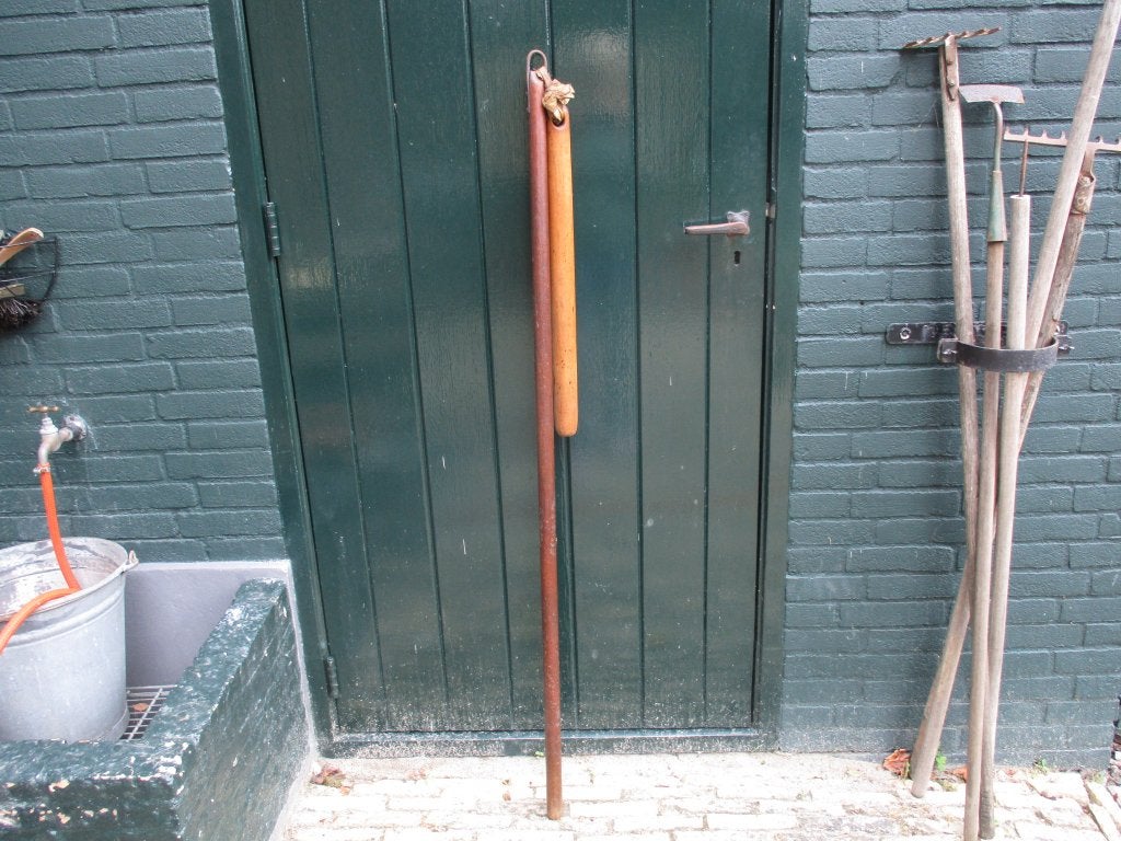 Antieke dorsvlegel met palingvel verbinding, Ophalen of Verzenden