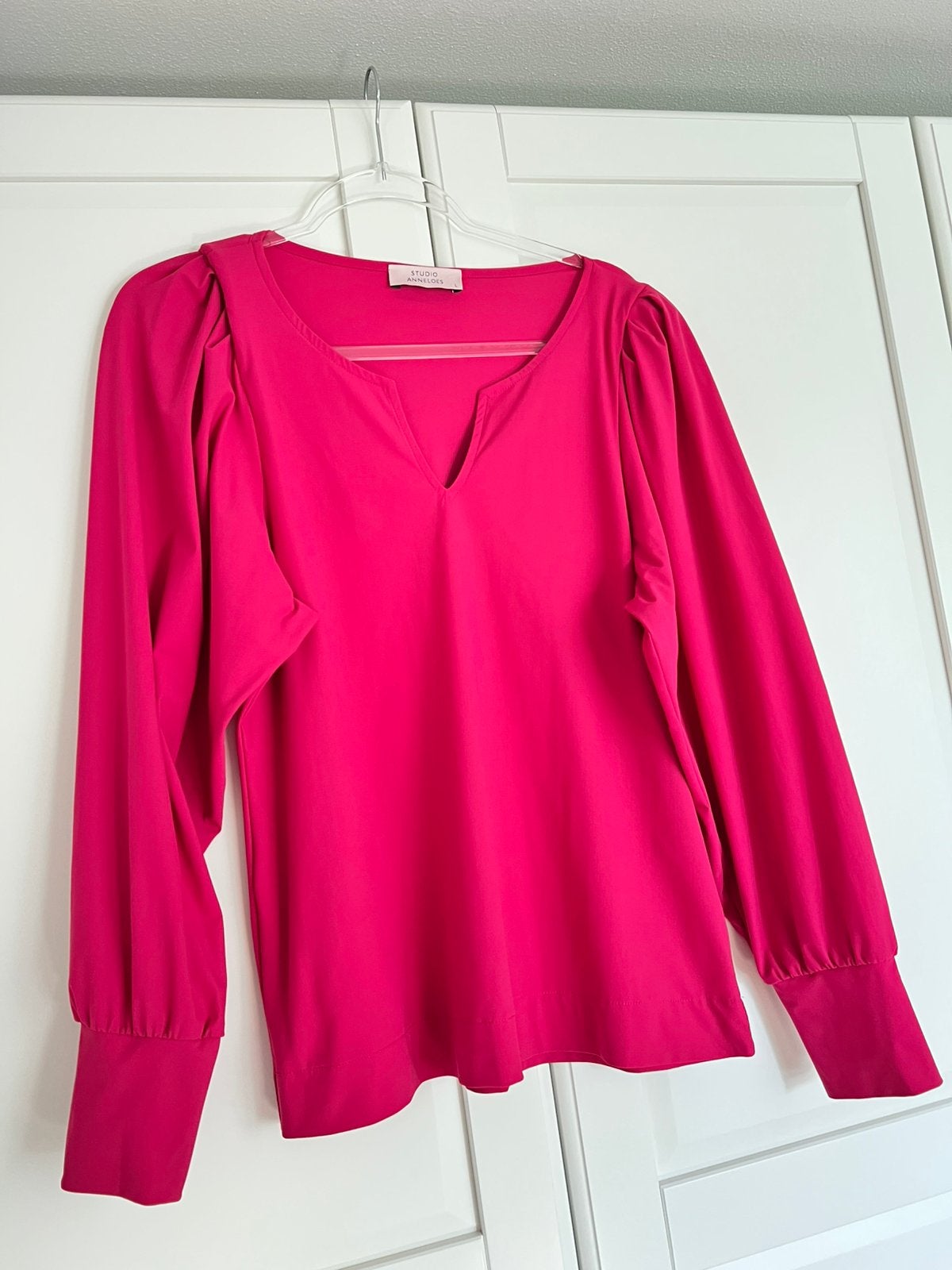 Studio anneloes violetta blouse L fuchsia travelstof, Maat 42/44 (L), Ophalen of Verzenden, Zo goed als nieuw, X