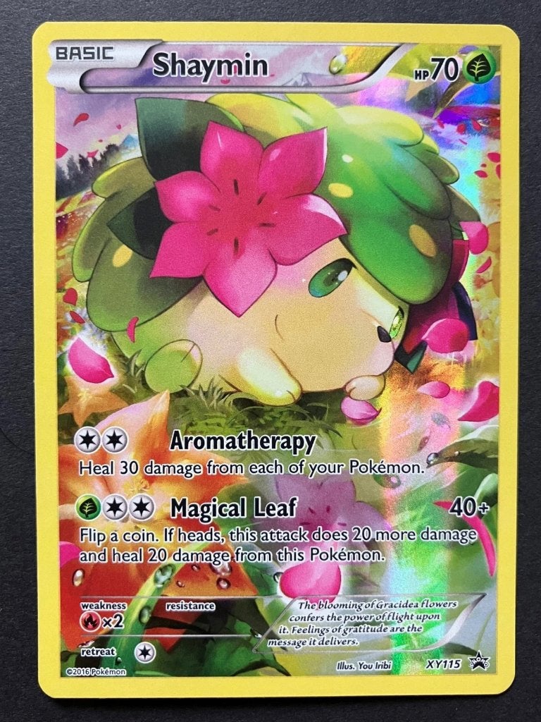 Shaymin XY115 Pokemon Card Mythical FULL ART Generations, Ophalen of Verzenden, Zo goed als nieuw, Losse kaart, Foil