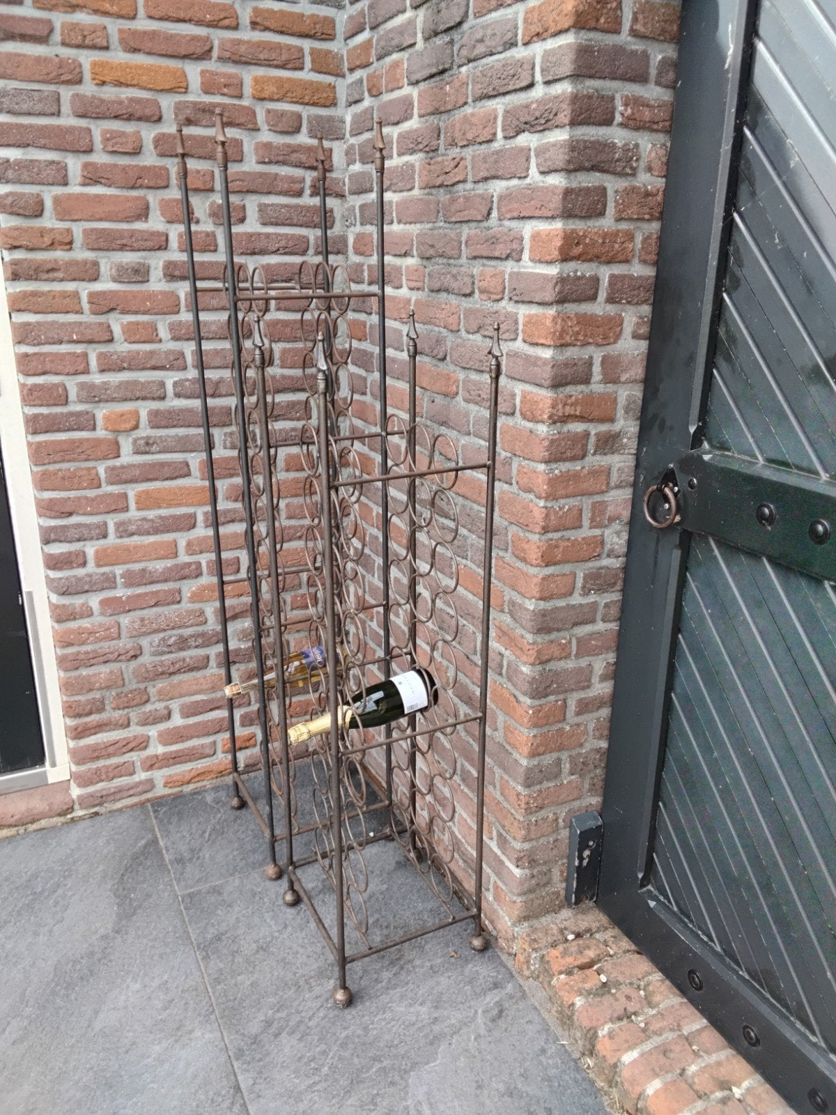 smeedijzeren wijnrek, stalen wijnrek, ijzeren wijnrek, Huis en Inrichting, Woonaccessoires | Wijnrekken, Ophalen, Metaal, 75 cm of meer