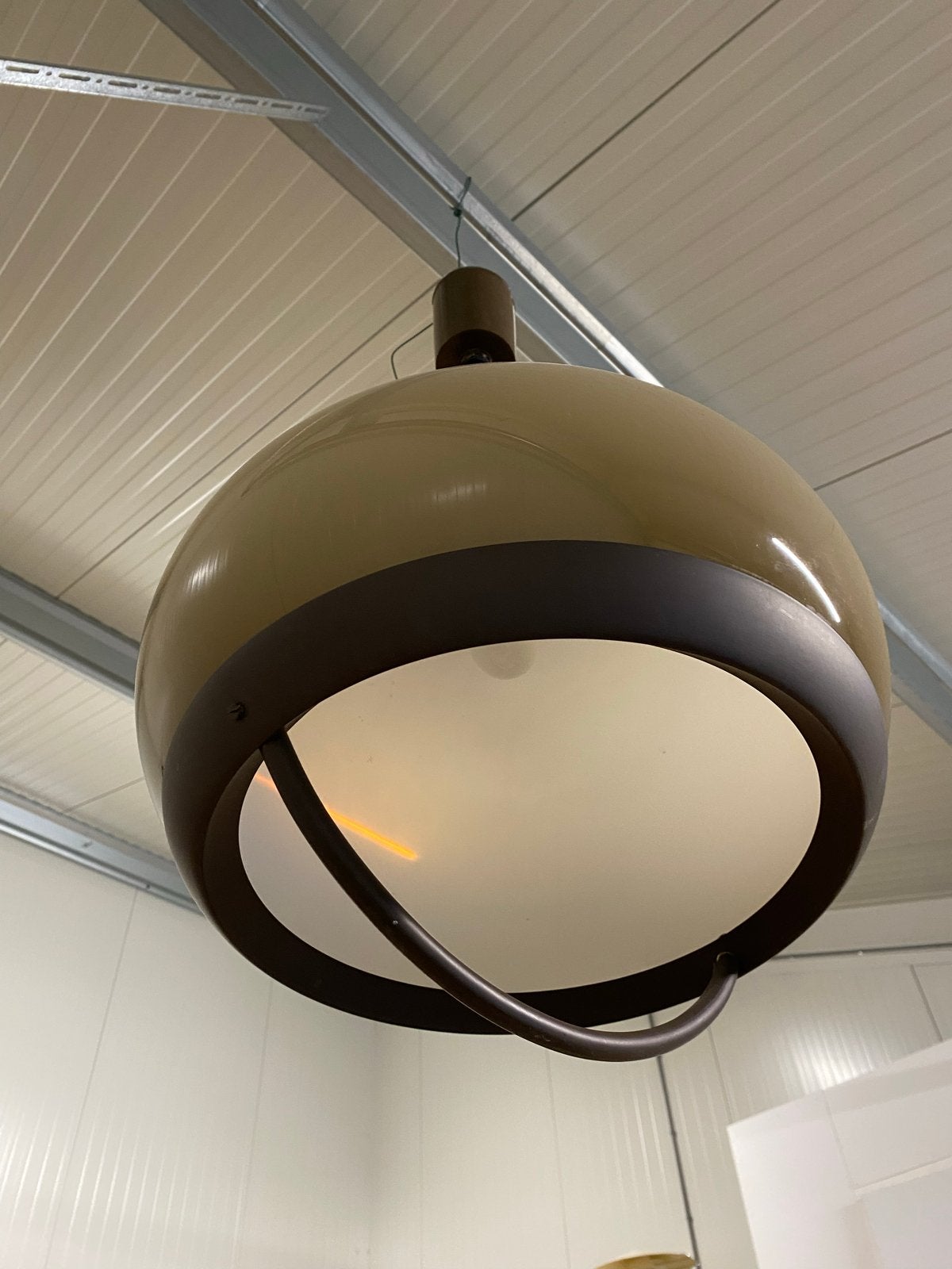 Vintage Mushroom Hanglamp, Ophalen, Gebruikt, Metaal