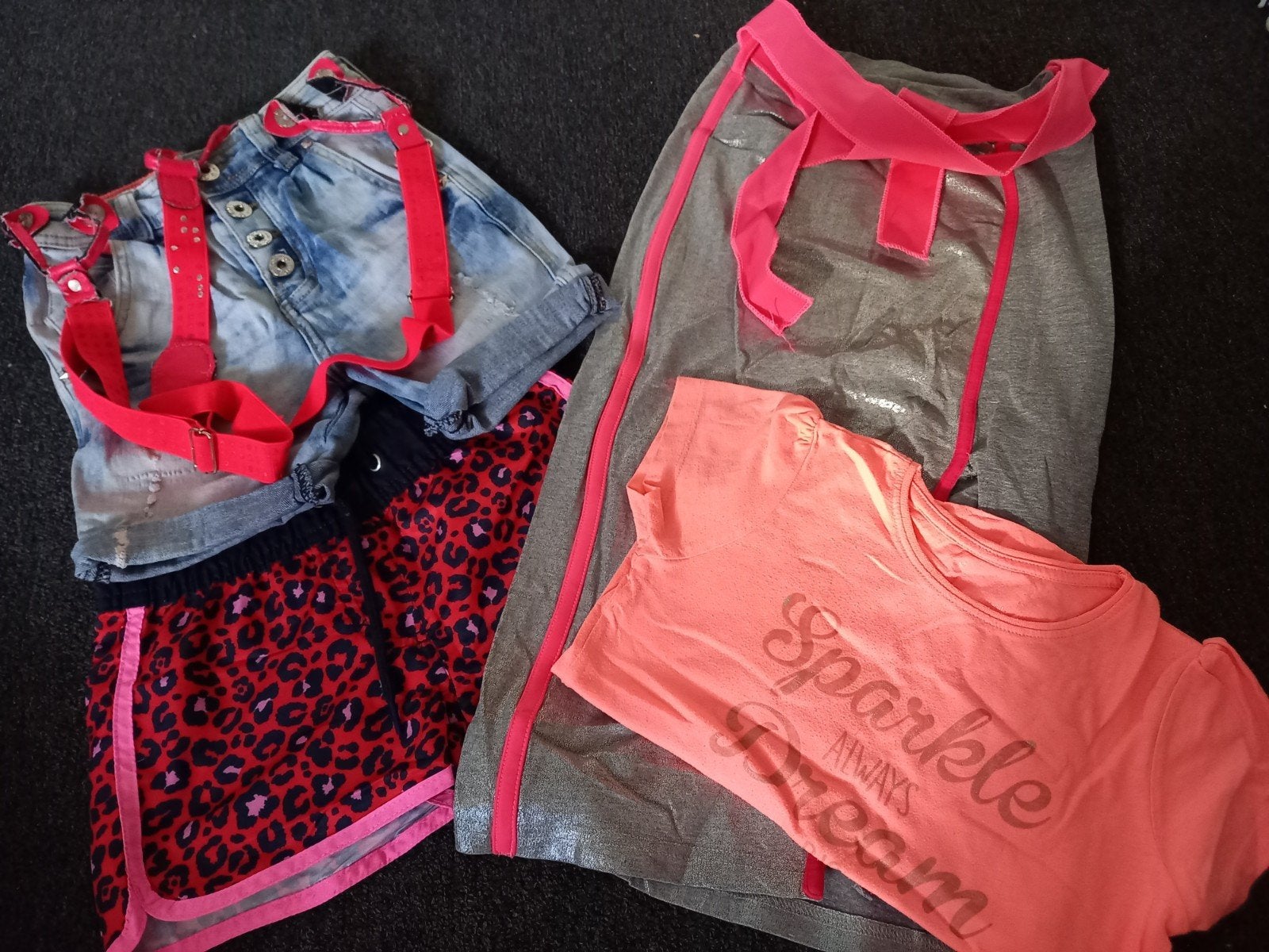 Kledingpakket meisje rok, korte broek, short en t-shirt 128, Ophalen of Verzenden, Gebruikt, Meisje