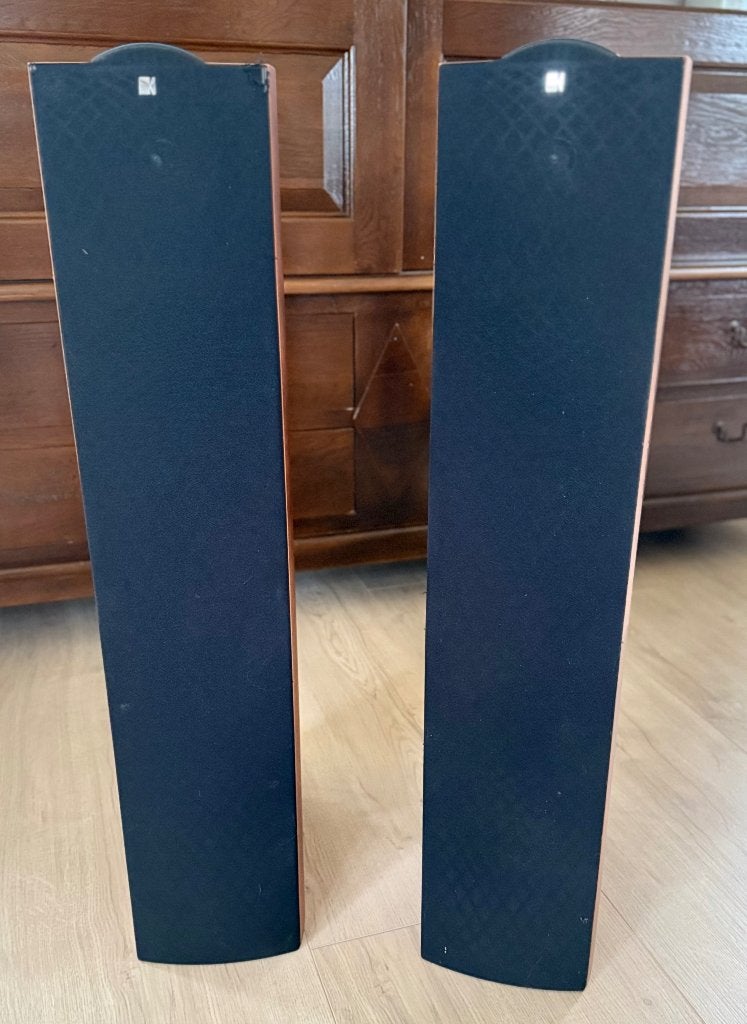KEF Q5 vloerstaande luidsprekers – mahoniekleur, Audio, Tv en Foto, Ophalen, Vloerstaande luidspreker, Gebruikt, 60 tot 120 watt
