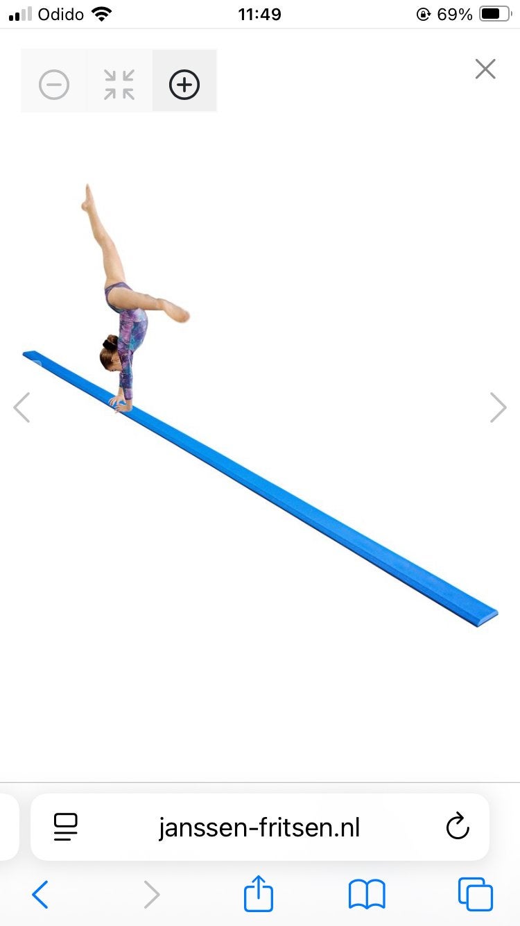 Oprolbare oefenbalk turnen - Ideaal voor thuis trainen, Sport en Fitness, Turnen, Ophalen of Verzenden, Nieuw, Blauw