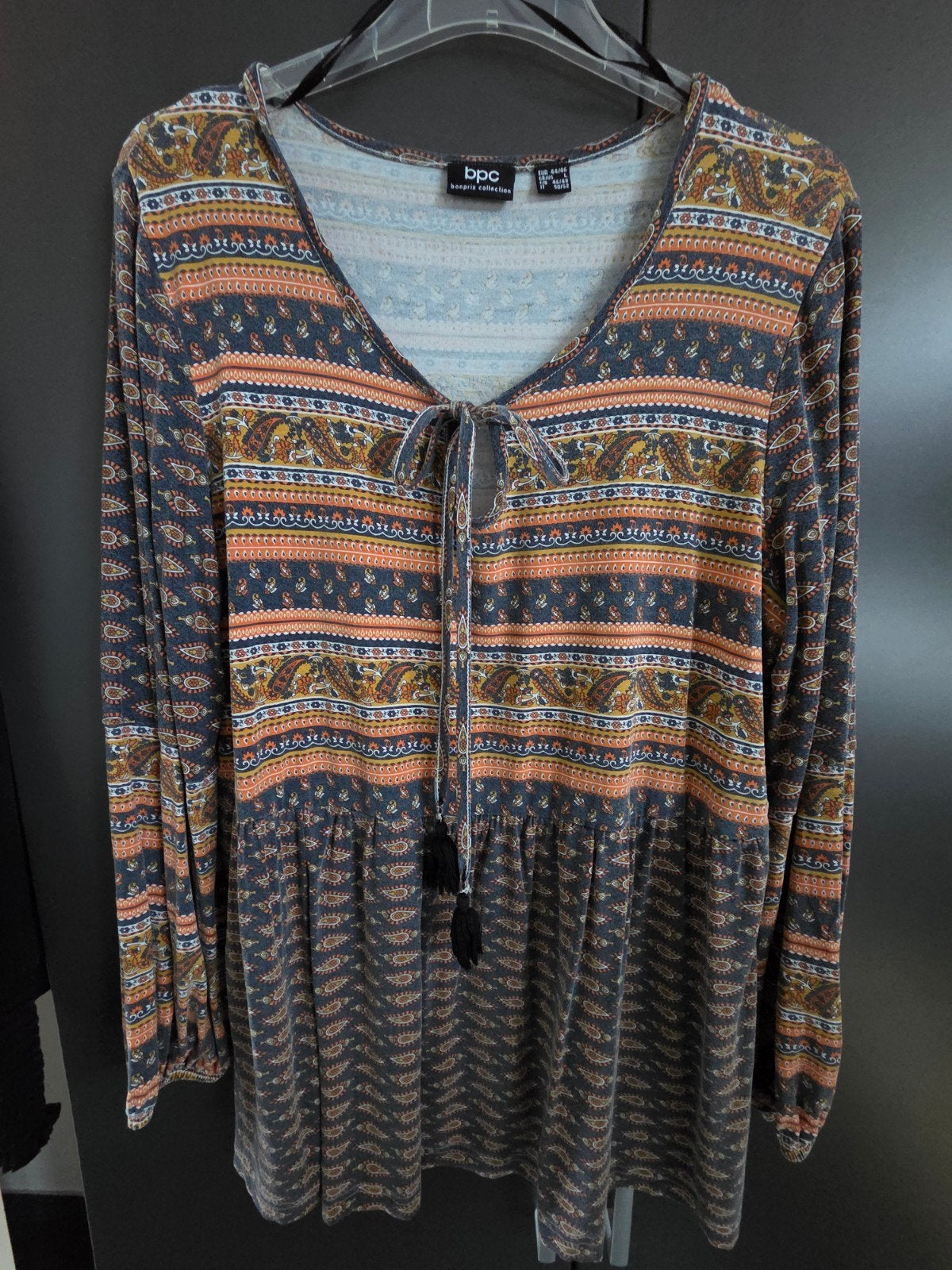 Shirtblouse in boho stijl maat 44/46., Maat 42/44 (L), Oranje, Ophalen of Verzenden, Zo goed als nieuw