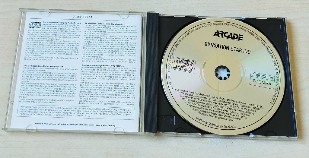 Star Inc - Synsation CD 1984, Electronic, Ophalen of Verzenden, Zo goed als nieuw