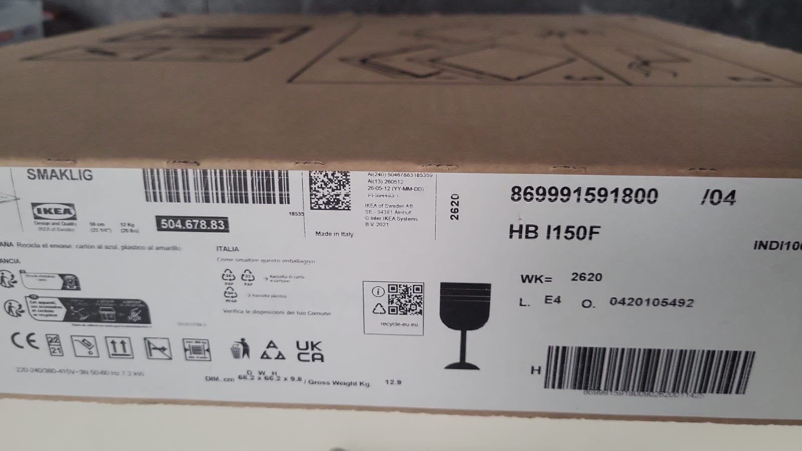 Inductie kookplaat nieuw!! (Ikea!!), Ophalen, 4 kookzones, Zo goed als nieuw, Inbouw