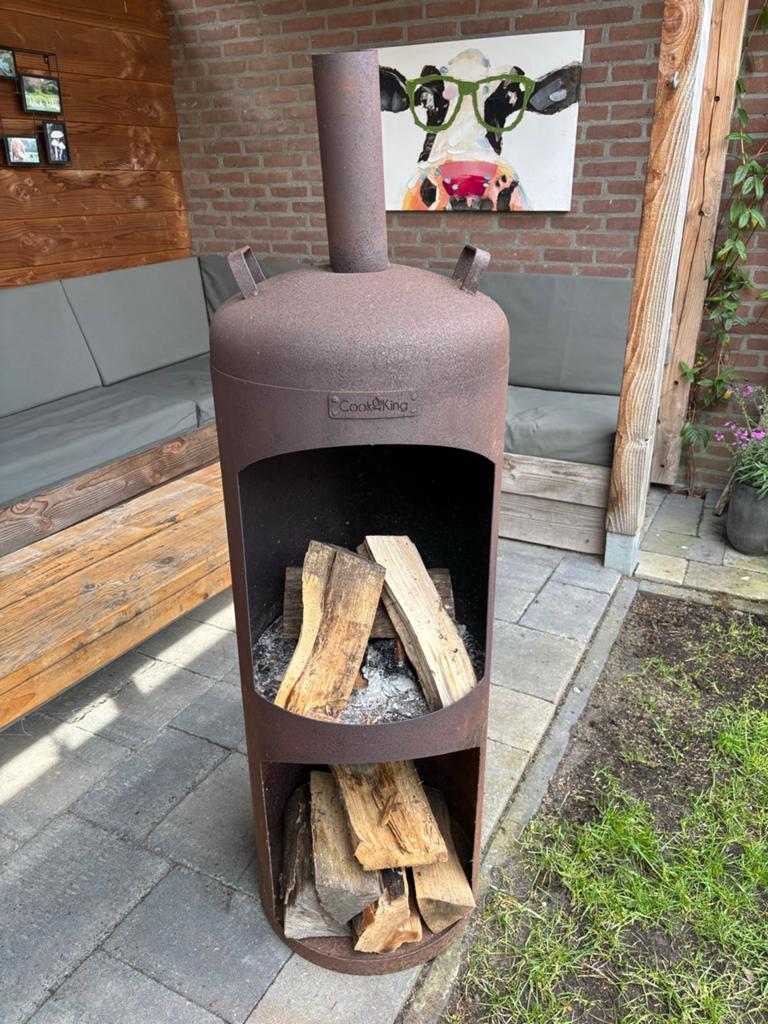 Stoere vuurton/buitenhaard met rookkanaal, Ophalen, Gebruikt, Vuurton