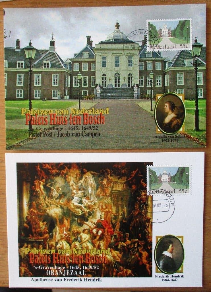 Paleis Huis ten Bosch, set Maximumkaarten, Postzegels en Munten, Verzenden, Gestempeld, Koningshuis