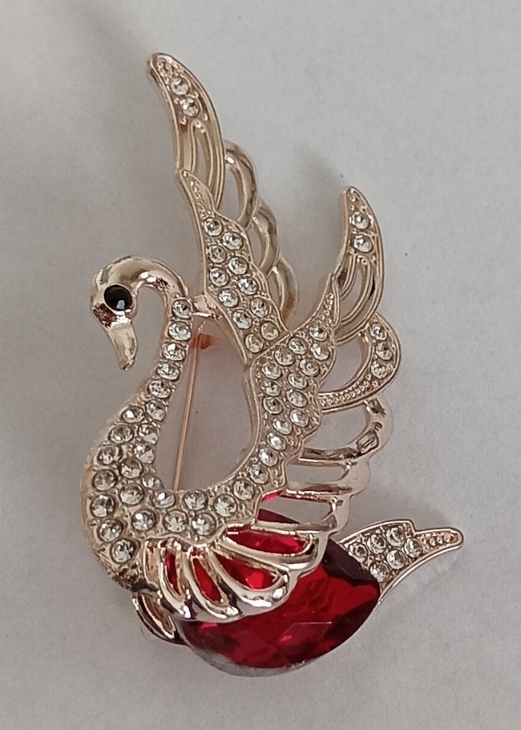 Zwaan broche, Sieraden, Tassen en Uiterlijk, Overige materialen, 4 tot 7 cm, Overige kleuren, Nieuw