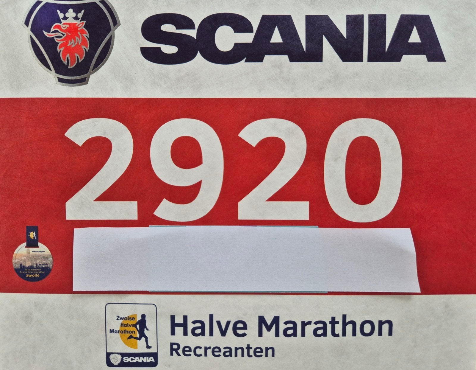 Startbewijs Halve Mararhon Zwolle Scania, Ophalen, Nieuw, Overige typen, Overige merken