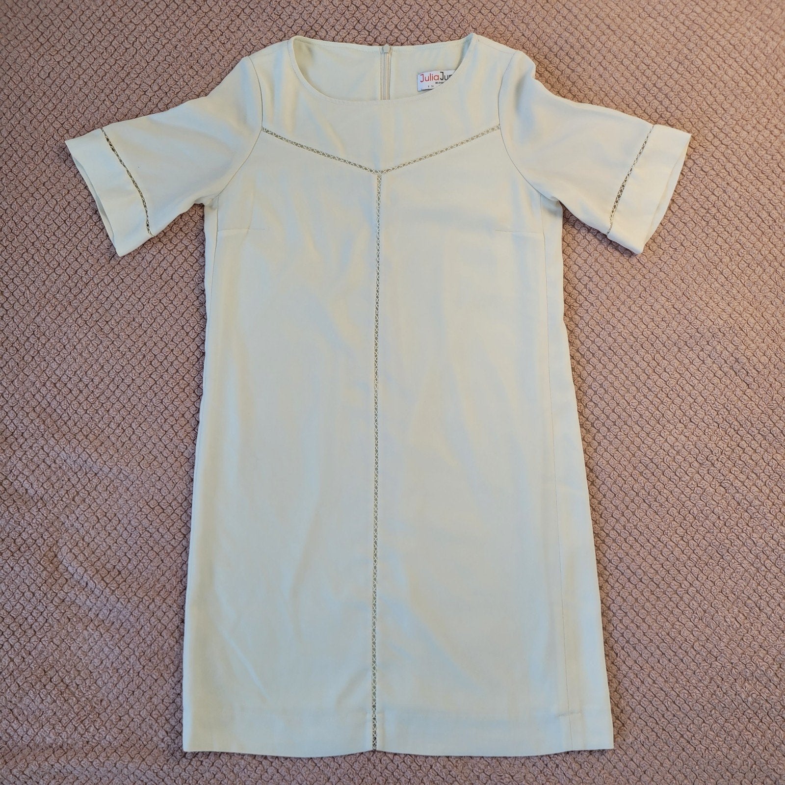 Julia June jurk maat 38 wit met korte mouwen, Maat 38/40 (M), Wit, Ophalen of Verzenden, Knielengte