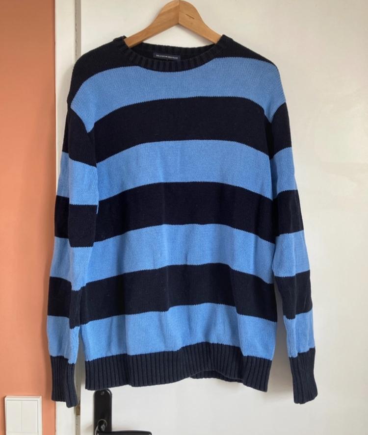 Dik katoenen trui streep blauw Brandy Melville L, Ophalen of Verzenden, Zo goed als nieuw, Maat 38/40 (M), Blauw