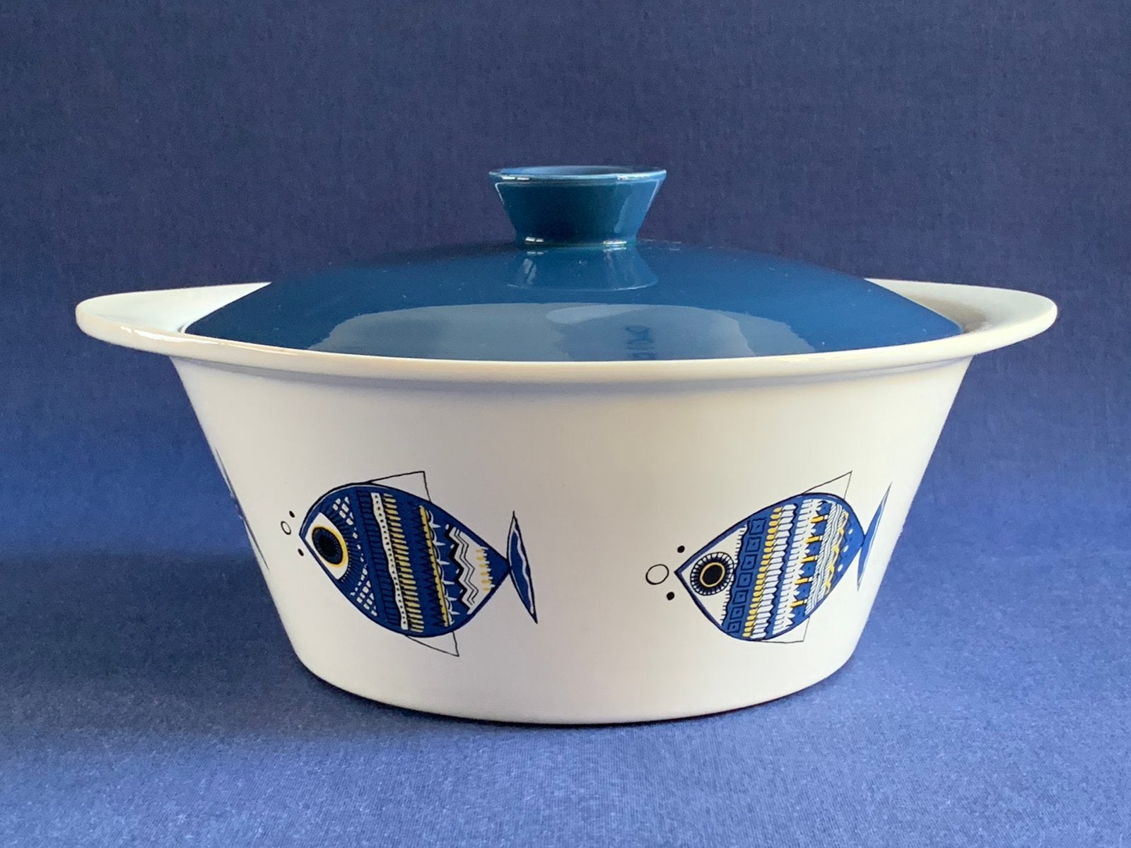 Dekschaal met vis decoratie, Ophalen of Verzenden